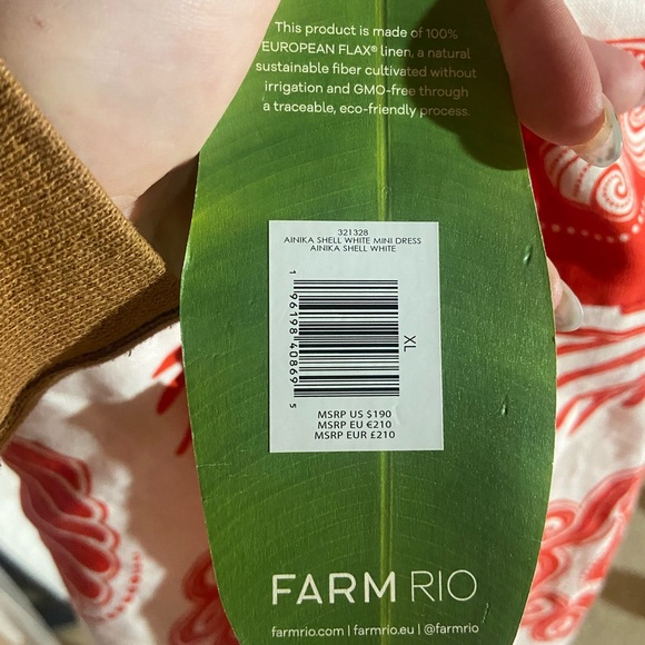 Farm Rio NWT Red and White Patterned Dress - Picture 9 of 9